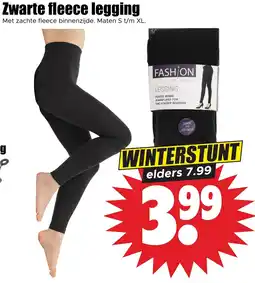 Dirk Zwarte fleece legging aanbieding