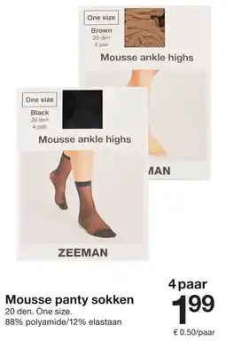 Zeeman zeeman mousse panty sokken aanbieding