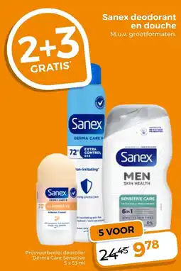 Trekpleister Sanex deodorant en douche aanbieding