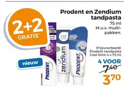 Trekpleister Prodent en Zendium tandpasta aanbieding