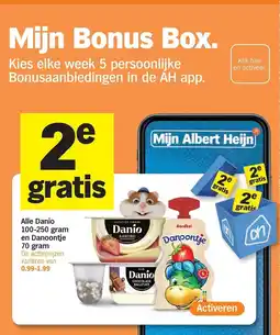 Albert Heijn Alle Danio 100-250 gram en Danooontje 70 gram aanbieding