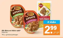 Albert Heijn Alle Mora en Hebro saté aanbieding