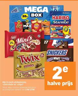 Albert Heijn Alle A-merk uitdeelsnoep chocolade en chips aanbieding