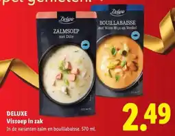Lidl DELUXE Vissoep in zak aanbieding