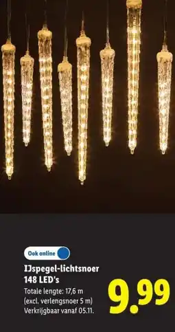 Lidl IJspegel-lichtsnoer 148 LED's aanbieding