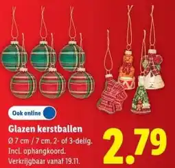 Lidl Glazen kerstballen aanbieding