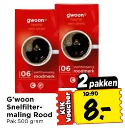 Vomar Voordeelmarkt G'woon Snelfilter-maling Rood aanbieding