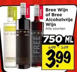 Vomar Voordeelmarkt Alle Bree Wijn of Bree Alcoholvrije Wijn aanbieding