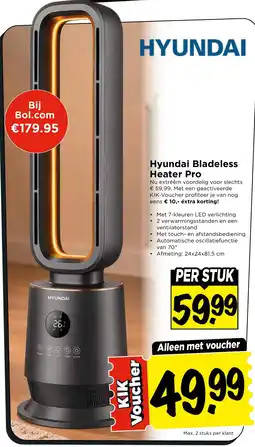 Vomar Voordeelmarkt Hyundai Bladeless Heater Pro aanbieding