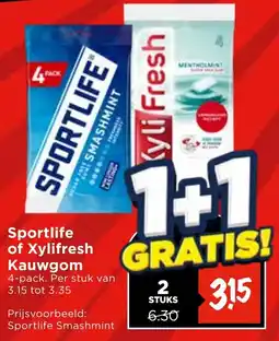 Vomar Voordeelmarkt Sportlife of Xylifresh Kauwgom aanbieding