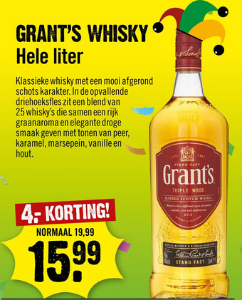 Dirck 3 Grant's Whisky aanbieding