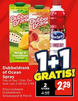 Vomar Voordeelmarkt Dubbeldrank of Ocean Spray aanbieding