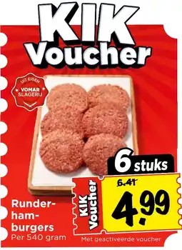 Vomar Voordeelmarkt Runder-hamburgers aanbieding