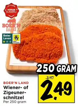 Vomar Voordeelmarkt Boer'n Land Wiener- of Zigeuner-schnitzel aanbieding