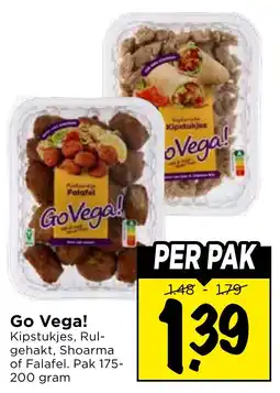 Vomar Voordeelmarkt Go Vega! Kipstukjes, Rul-gehakt, Shoarma of Falafel aanbieding