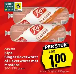 Vomar Voordeelmarkt Kips Slagersleverworst of Leverworst met Mosterd aanbieding