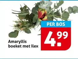 Hoogvliet Amaryllis boeket met ilex aanbieding