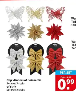 Hoogvliet Clip vlinders of poinsettia aanbieding