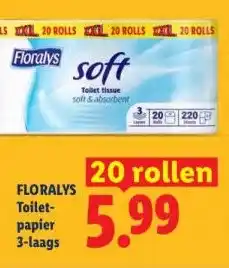 Lidl FLORALYS Toilet- papier 3-laags aanbieding