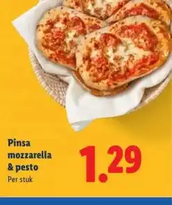 Lidl Pinsa mozzarella & pesto aanbieding