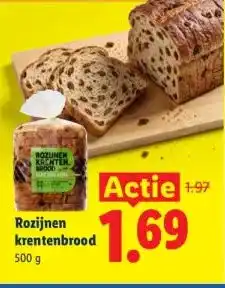 Lidl Rozijnen krentenbrood aanbieding