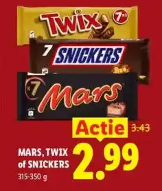 Lidl MARS, TWIX of SNICKERS aanbieding