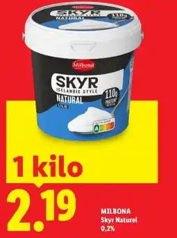 Lidl MILBONA Skyr Naturel 0,2% aanbieding