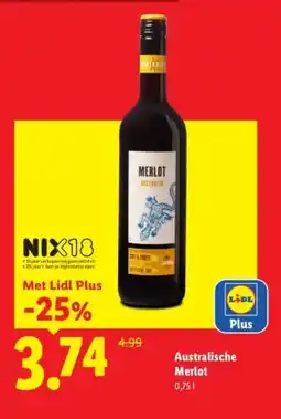 Lidl Australische Merlot aanbieding