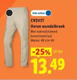 Lidl CRIVIT Heren wandelbroek aanbieding