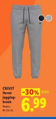 Lidl CRIVIT Heren jogging- broek aanbieding