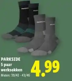 Lidl PARKSIDE 5 paar werksokken aanbieding