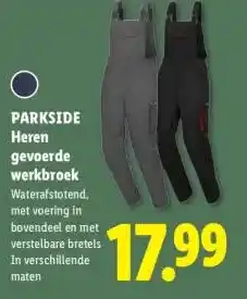 Lidl PARKSIDE Heren gevoerde werkbroek aanbieding