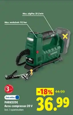 Lidl PARKSIDE Accu-compressor 20 V aanbieding