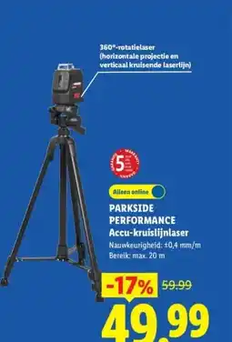 Lidl PARKSIDE PERFORMANCE Accu-kruislijnlaser aanbieding