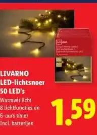Lidl LIVARNO LED-lichtsnoer 50 LED's aanbieding