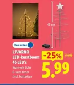Lidl LIVARNO LED-kerstboom 45 LED's aanbieding