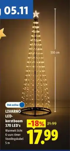 Lidl LIVARNO LED- kerstboom 370 LEDS aanbieding