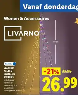 Lidl LIVARNO XXL LED- kerstboom 848 LED's aanbieding