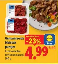 Lidl Gemarineerde biefstuk puntjes aanbieding
