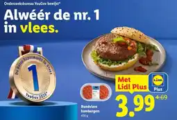 Lidl Rundvlees hamburgers aanbieding