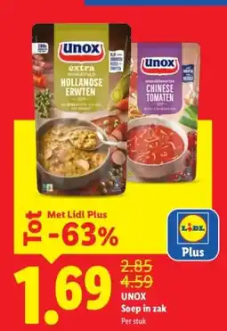 Lidl UNOX Soep in zak aanbieding