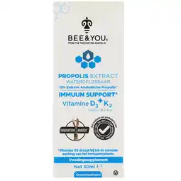 Holland & Barrett BEE&YOU Wateroplosbaar Propolis Extract 15% Vitamine D3 + K2 - 30 ml aanbieding