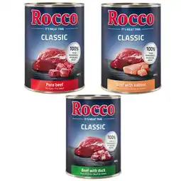 Zooplus 6x400g Classic Exclusieve Mix Puur Rund, Rund/Zalm, Rund/Eend Rocco Hondenvoer nat aanbieding