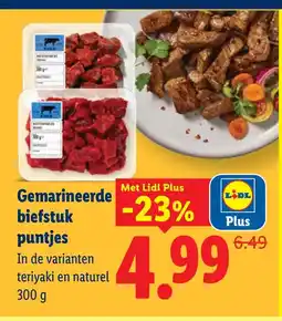 Lidl Gemarineerde biefstuk puntjes aanbieding