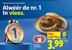 Lidl Rundvlees hamburgers aanbieding