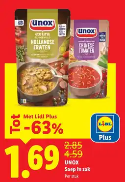 Lidl UNOX Soep in zak aanbieding