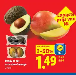 Lidl Ready to eat avocado of mango aanbieding