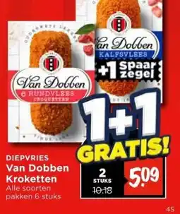 Vomar Voordeelmarkt DIEPVRIES Van Dobben Kroketten aanbieding