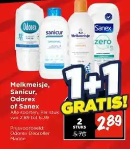 Vomar Voordeelmarkt Melkmeisje, Sanicur, Odorex of Sanex aanbieding