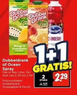 Vomar Voordeelmarkt Dubbeldrank of Ocean Spray aanbieding